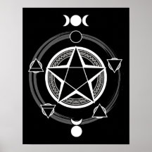 The Azodnem (Dark) Pentacle Print