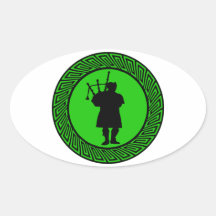 THE BAGPIPES CUSTOMS OVAL STICKER