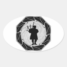 THE BAGPIPES SOMBER OVAL STICKERS