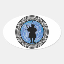 THE BAGPIPES SOUNDWAVES OVAL STICKER