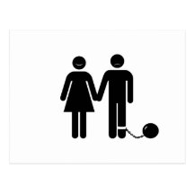 The "Ball and Chained" groom Postcards