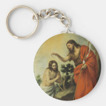 The Baptism of Christ by Bartolome Esteban Murillo Key Chains
