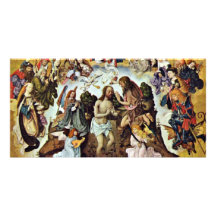 The Baptism Of Christ By Meister Des Bartholomäusa Personalized Photo Card
