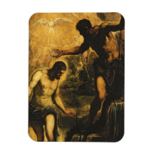 The Baptism of Christ (oil on canvas) Flexible Magnet
