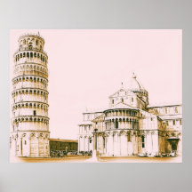 The Baptistry of St John and Leaning Tower Of Pisa Poster