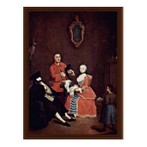 The Barber By Longhi Pietro (Best Quality) Postcard