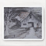 THE BARN folk art country painting drawing mousepads