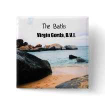 The Baths, Virgin Gorda B.V.I. Pinback Buttons