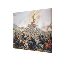 The Battle of Magenta Stretched Canvas Print