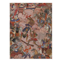 The Battle of Mazandaran from the Hamzahnamah Post Card