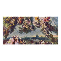 The Battle Of The Huns By Wilhelm Von Kaulbach Photo Card Template