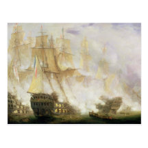 The Battle of Trafalgar, c.1841 (oil on canvas) Postcard