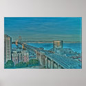 The Bay Bridge in the Evening posters