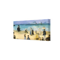 The Beach at Boulogne by Edouard Manet Canvas Prints