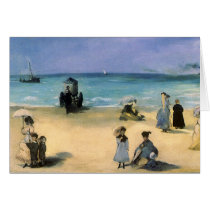 The Beach at Boulogne by Edouard Manet Cards
