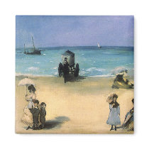 The Beach at Boulogne by Edouard Manet Refrigerator Magnet