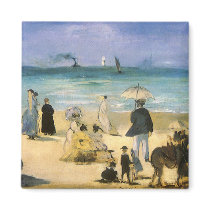 The Beach at Boulogne by Edouard Manet Refrigerator Magnet