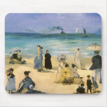 The Beach at Boulogne by Edouard Manet Mouse Pads
