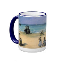 The Beach at Boulogne by Edouard Manet Coffee Mugs