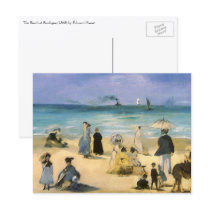 The Beach at Boulogne by Edouard Manet Post Cards