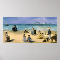 The Beach at Boulogne by Edouard Manet Poster