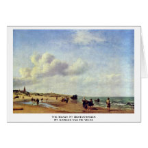 The Beach At Scheveningen By Adriaen Van De Velde Greeting Card