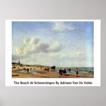 The Beach At Scheveningen By Adriaen Van De Velde Poster
