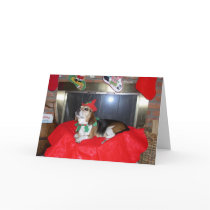The Beagle Christmas Elf Greeting Card