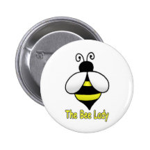 The Bee Lady yellow Pinback Buttons