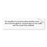 The benefits of environmental protection measur... bumper stickers
