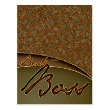 The best boss golden brown design post cards
