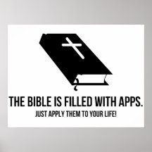 The Bible is Filled with Apps Poster