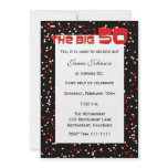 "The BIG 50" 50th Birthday Invitation on Black