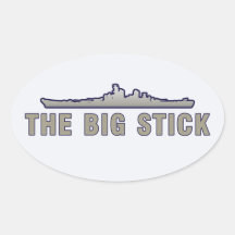 The Big Stick Oval Stickers