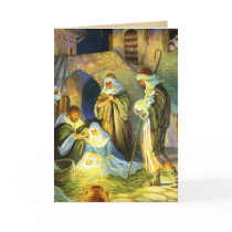 The birth of Jesus Christmas Card