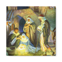 The birth of Jesus Christmas Magnet
