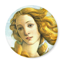 The Birth of Venus -detail Round Magnet
