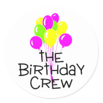 The Birthday Crew Balloons Stickers