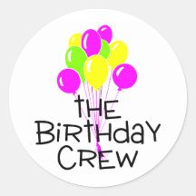 The Birthday Crew Balloons Stickers