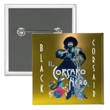 THE BLACK CORSAIR gem dark yellow Button