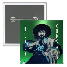 THE BLACK CORSAIR gem yellow Pinback Button
