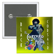 THE BLACK CORSAIR gem yellow Pinback Button