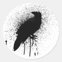 The black crow round sticker