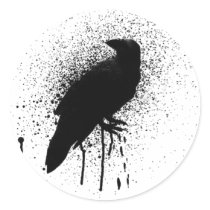 The black crow round sticker