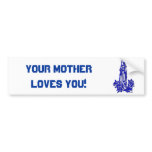 The Blessed Virgin Mary ( with blue roses ) Bumper Sticker