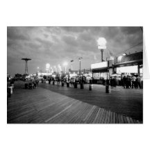 'The Boardwalk at Night' Blank Greeting Card