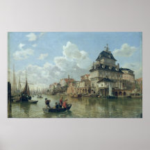 The Boat House at Hamburg Harbour, 1850 Posters