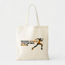 The BODY Achieves what the MIND Believes Gold Tote Bags