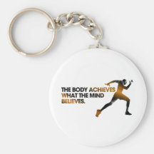 The BODY Achieves what the MIND Believes Gold Keychains