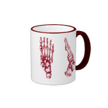 The bones of the human foot coffee mug